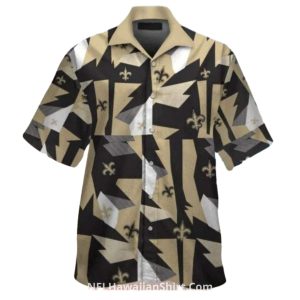 New Orleans Saints Geometric Lightning Hawaiian Shirt