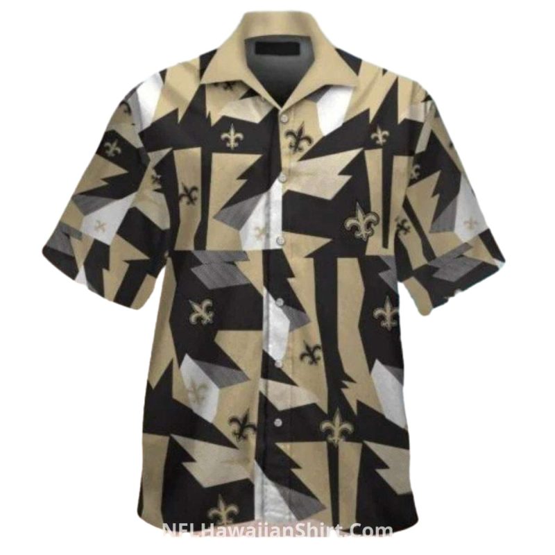 New Orleans Saints Geometric Lightning Hawaiian Shirt 1