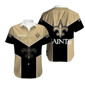 New Orleans Saints Gold And Black Bold Style Hawaiian Shirt