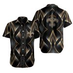 New Orleans Saints Gold On Black Angular Hawaiian Shirt