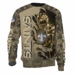 New Orleans Saints Golden Camo Scratch Player AOP Sweatshirt