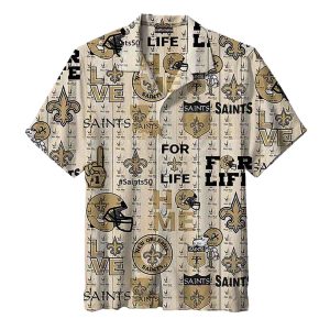 New Orleans Saints Golden Icon Logo Vintage Hawaiian Shirt