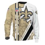 New Orleans Saints Golden White Scratch Logo In My Heart AOP Sweatshirt