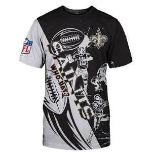 New Orleans Saints Graphic Cartoon Player AOP T Shirt