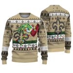 New Orleans Saints Grinch Christmas Light Ugly Sweater