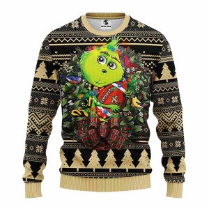New Orleans Saints Grinch Hug Ball Ugly Sweater