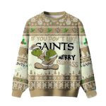 New Orleans Saints Grinch Merry Kissmyass Ugly Sweater