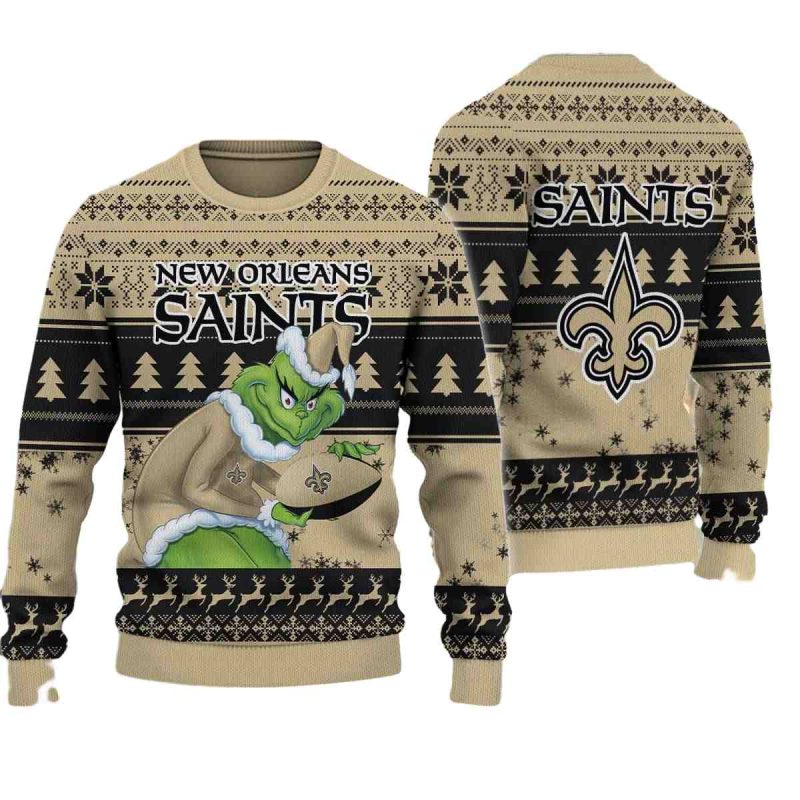 New Orleans Saints Grinch Stolen Ugly Sweater 1