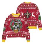 New Orleans Saints Grinch Super Bowl Trophy Christmas Red Pattern Ugly Sweater