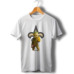 New Orleans Saints Groot Football Infinity Gauntlet Fleur De Lis T Shirt