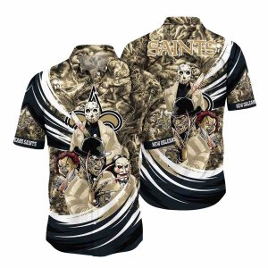 New Orleans Saints Halloween Horror Movies Hawaiian Shirt