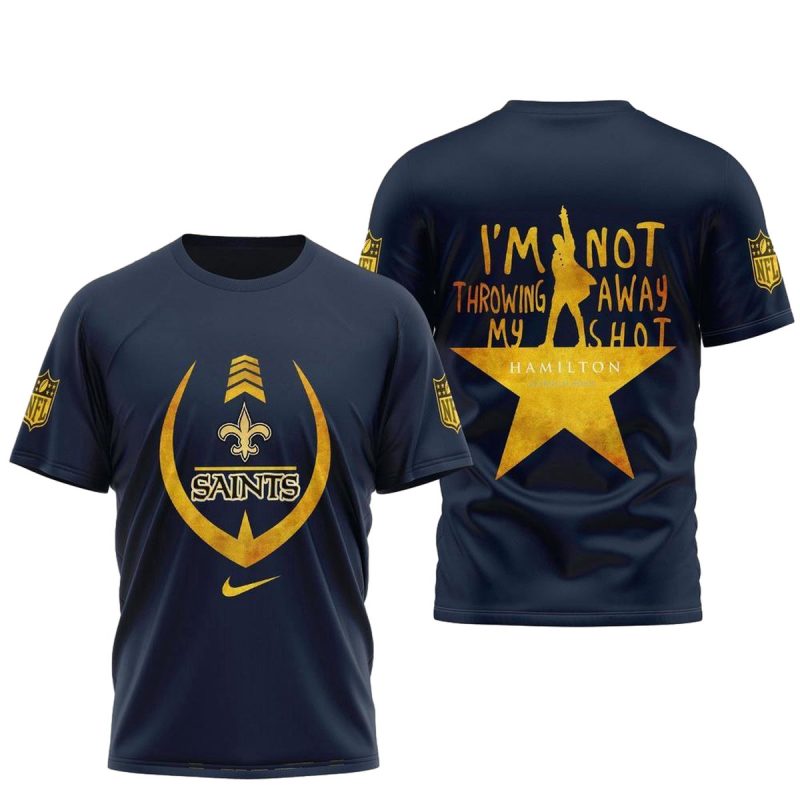New Orleans Saints Hamilton An American Musical Aop T Shirt 1