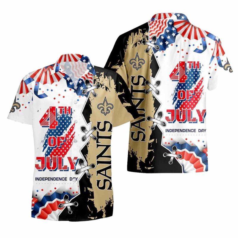 New Orleans Saints Happy Independence Day Hawaiian Shirt 1