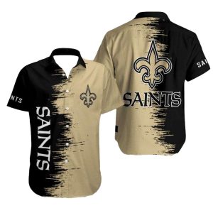 New Orleans Saints Hawaiian Shirt With Bold Black And Gold Design