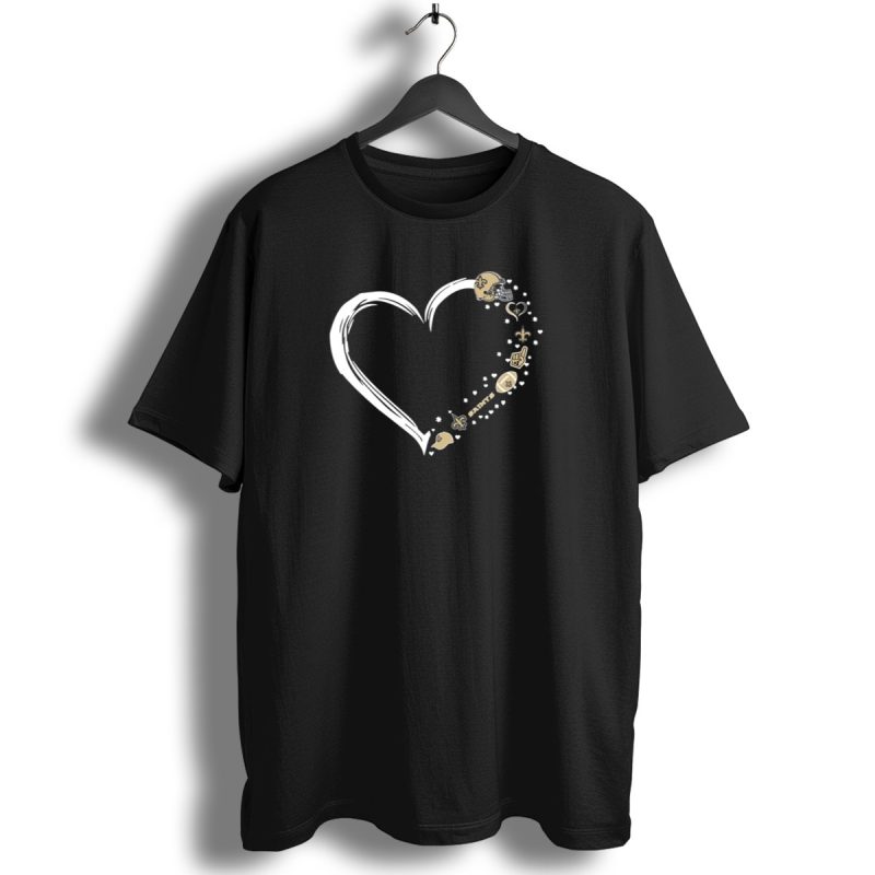 New Orleans Saints Heart Fan Helmet Logo Football Fleur De Lis Stars T Shirt 1 T Shirt 1