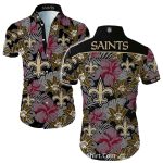 New Orleans Saints Hibiscus Flower And Fleur de lis Hawaiian Shirt