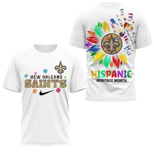 New Orleans Saints Hispanic Heritage Month AOP T Shirt