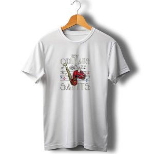 New Orleans Saints Hot Jazz Saxophone Music Notes T Shirt