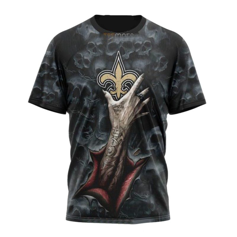 New Orleans Saints It Halloween Horror Skull Aop T Shirt 1