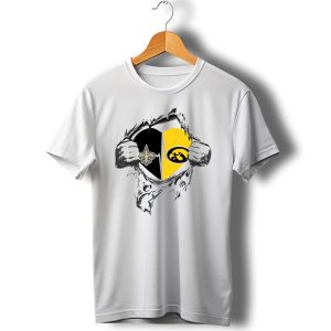 New Orleans Saints Iowa Hawkeyes Heart T Shirt