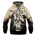 New Orleans Saints Jason Voorhees Halloween AOP Hoodie