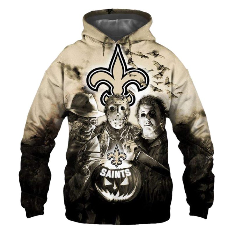 New Orleans Saints Jason Voorhees Halloween Aop Hoodie 1