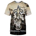 New Orleans Saints Jason Voorhees Halloween AOP T Shirt