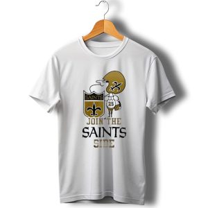 New Orleans Saints Join The Saints Side 2024 Saints Side Iconic Helmet Player Fleur De Lis T Shirt