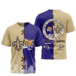 New Orleans Saints LSU Tigers Saturdays Saints Sundays AOP T Shirt