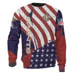 New Orleans Saints Logo And American Flag Duty AOP Sweatshirt