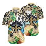 New Orleans Saints Logo And Ocean Hawaiian Shirt