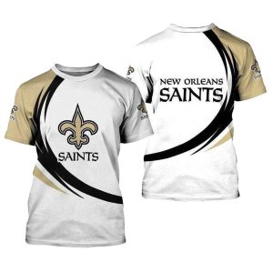 New Orleans Saints Logo Curve Style AOP T Shirt