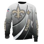 New Orleans Saints Logo Grey White Curve Graphic AOP Sweatshirt
