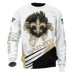 New Orleans Saints Logo Inside Me White Golden AOP Sweatshirt