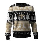New Orleans Saints Logo Reindeer Football Ugly Sweater