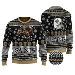 New Orleans Saints Mascot And Helmet Ugly Sweater