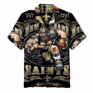 New Orleans Saints Mascot Game Day Rush Vibrant Hawaiian Shirt