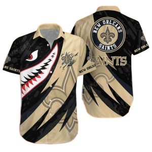 New Orleans Saints Menacing Shark Hawaiian Shirt