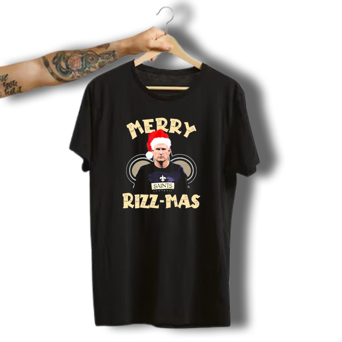 New-Orleans-Saints-Merry-Rizz-Mas-Santa-Hat-Coach-T-Shirt-1_t-shirt-3_4