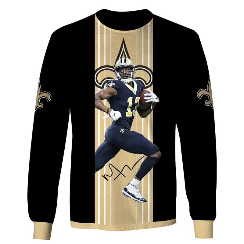 New Orleans Saints Michael Thomas No 13 Jersey With Signature Aop Sweatshirt 1