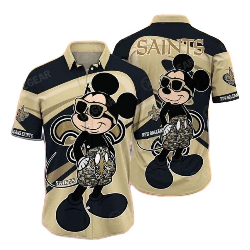 New Orleans Saints Mickey Fan Hawaiian Shirt 1