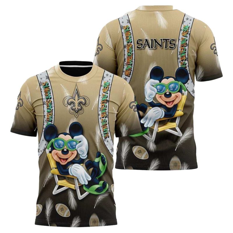 New Orleans Saints Mickey Mouse Aop T Shirt 1