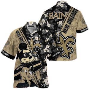 New Orleans Saints Mickey Surfboard Hawaiian Shirt