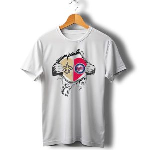 New Orleans Saints Minnesota Twins Heart T Shirt