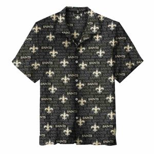 New Orleans Saints Multi Small Logo Hawaiian Shirt