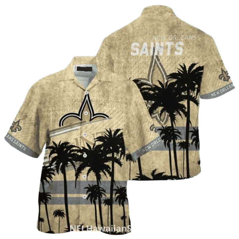 New Orleans Saints Palm Coconut Tree Paradise Hawaiian Shirt 1