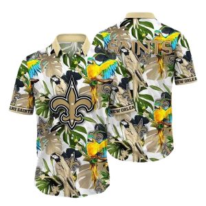 New Orleans Saints Parrot Tropical Hawaiian Shirt