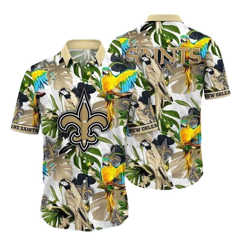 New Orleans Saints Parrot Tropical Hawaiian Shirt 1