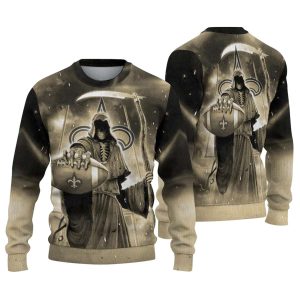 New Orleans Saints Reaper Scythe Gold AOP Sweatshirt