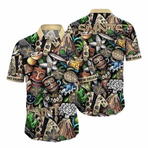 New Orleans Saints Saints Tribal Totem Hawaiian Shirt